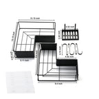 Adhesive Corner Shower Caddy 2-Pack with Hooks - Stainless Steel