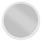 Carena Round Wall Mirror with Poplar Wood Frame - Gray