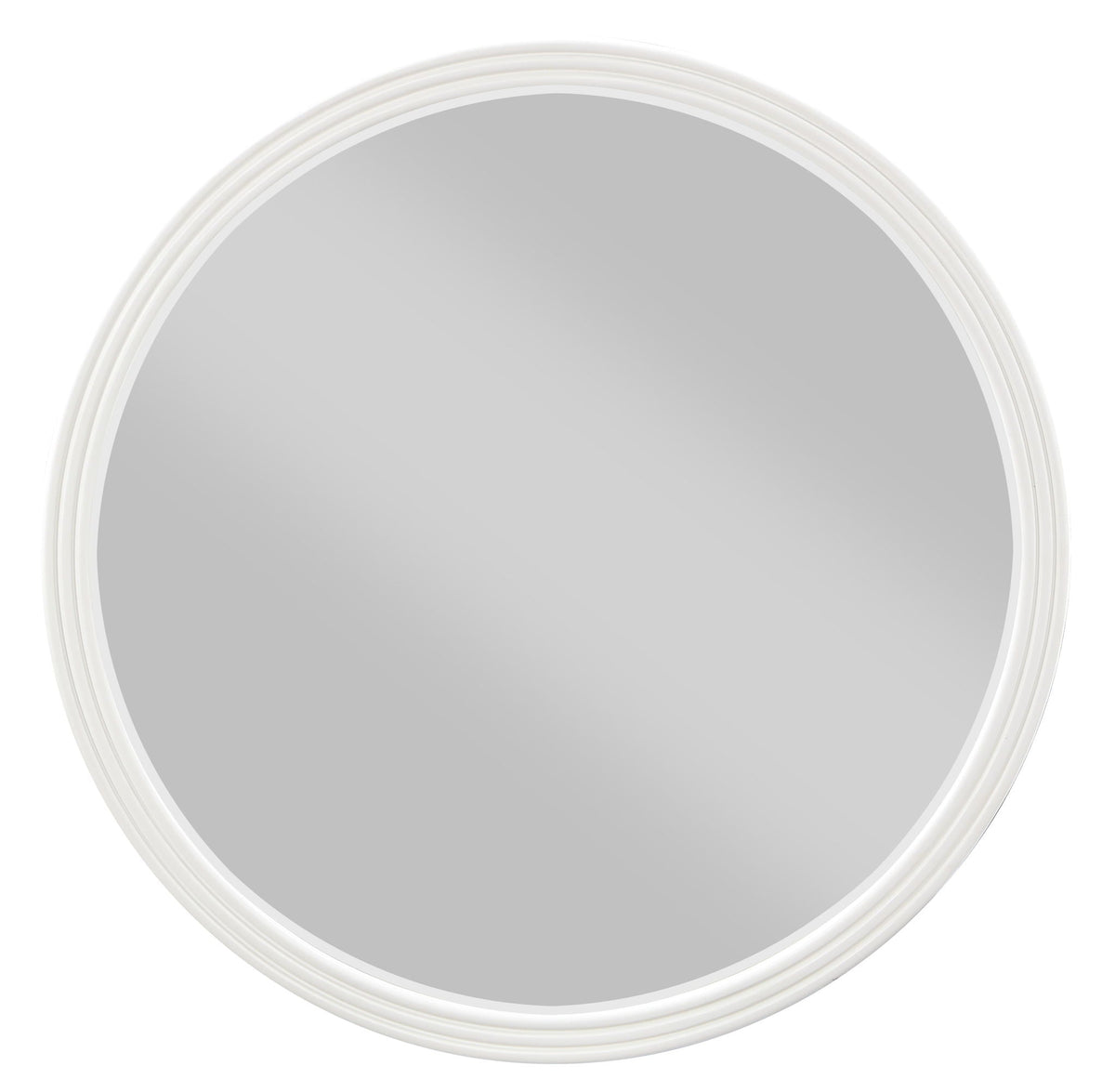 Carena Round Wall Mirror with Poplar Wood Frame - Gray