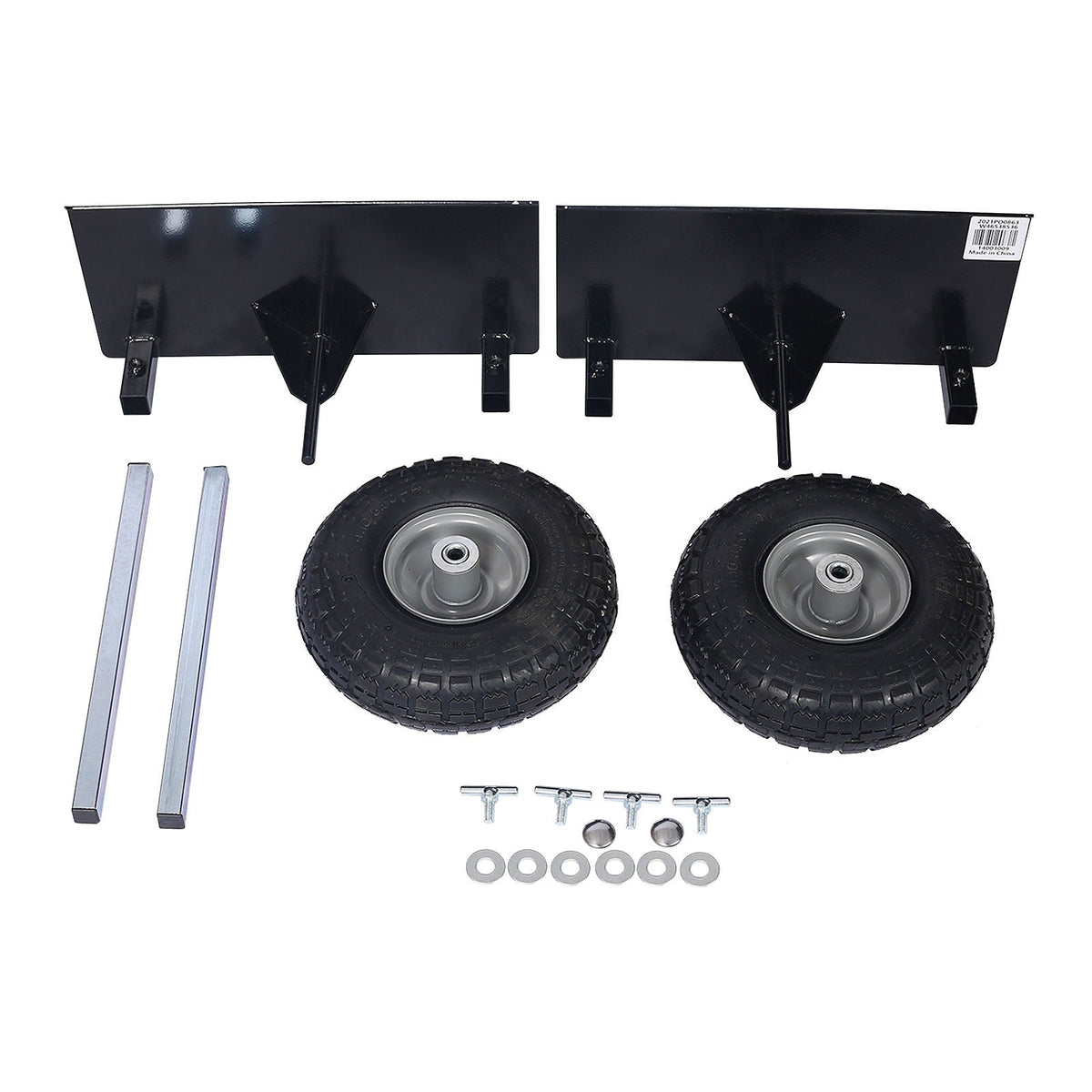 Heavy Duty 600Lb Panel Dolly with 10-Inch Pneumatic Wheels - Black