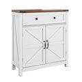 Farmhouse Storage Cabinet with Drawer and Adjustable Shelf - White or Black