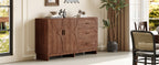 59.1" Buffet Sideboard with Adjustable Shelf and 3 Drawers - Walnut