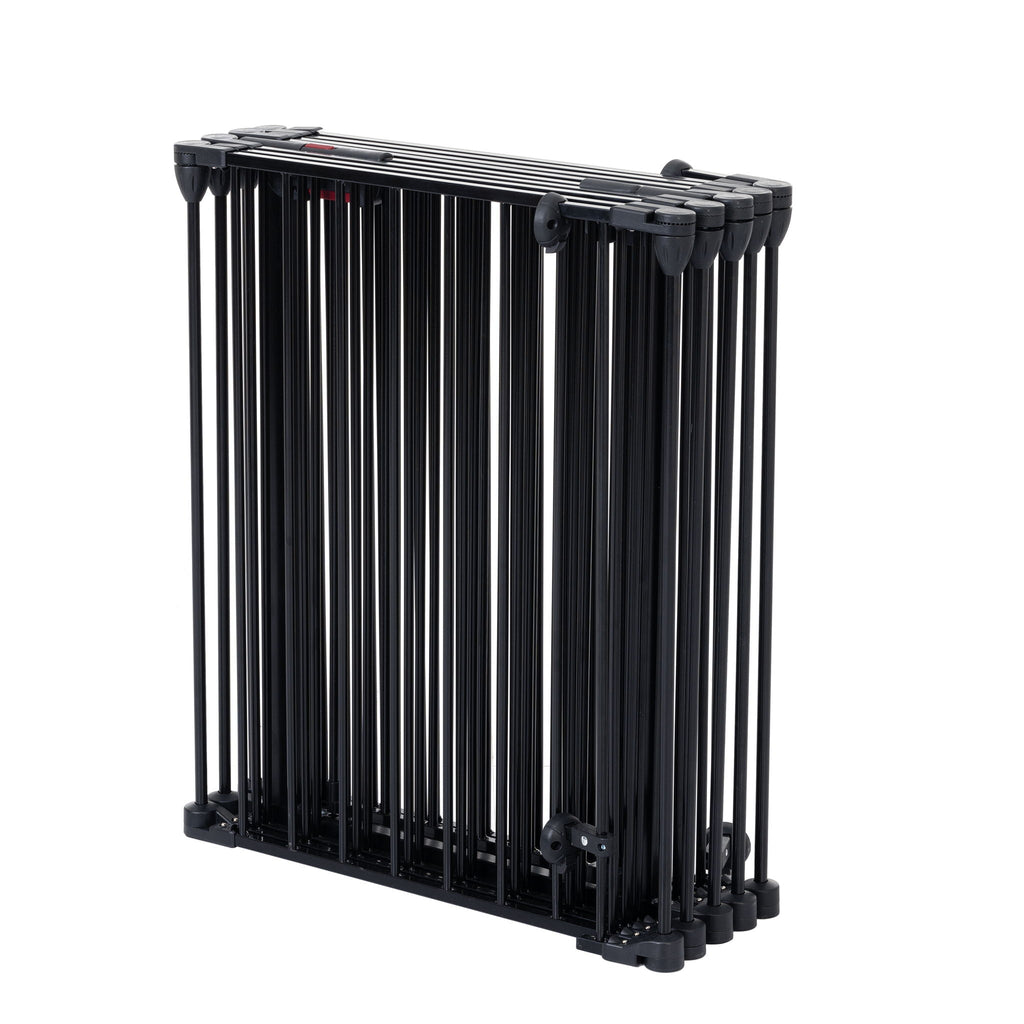 Adjustable Metal Safety Gate Play Yard with Pivoting Panels - Black