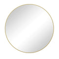 Metal Framed Circular Wall Mirror with Modern Design - Black or Gold