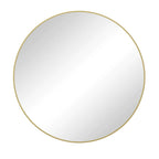 Metal Framed Circular Wall Mirror with Modern Design - Black or Gold