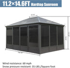 11.2x14.6FT Aluminum Hardtop Gazebo