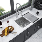 Modern Undermount Stainless Steel Kitchen Sink 16 Gauge, Deep Single Bowl - Gray