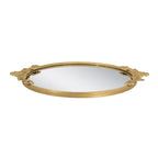 Gold Mirror Tray with Leaf Detailing - 19" W x 16" D x 1" H