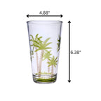 Palm Tree Design Acrylic Hi Ball Glasses with BPA-Free Durability - Clear