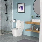 1 Piece Toilet with Single Flush and Soft Closing Seat - White