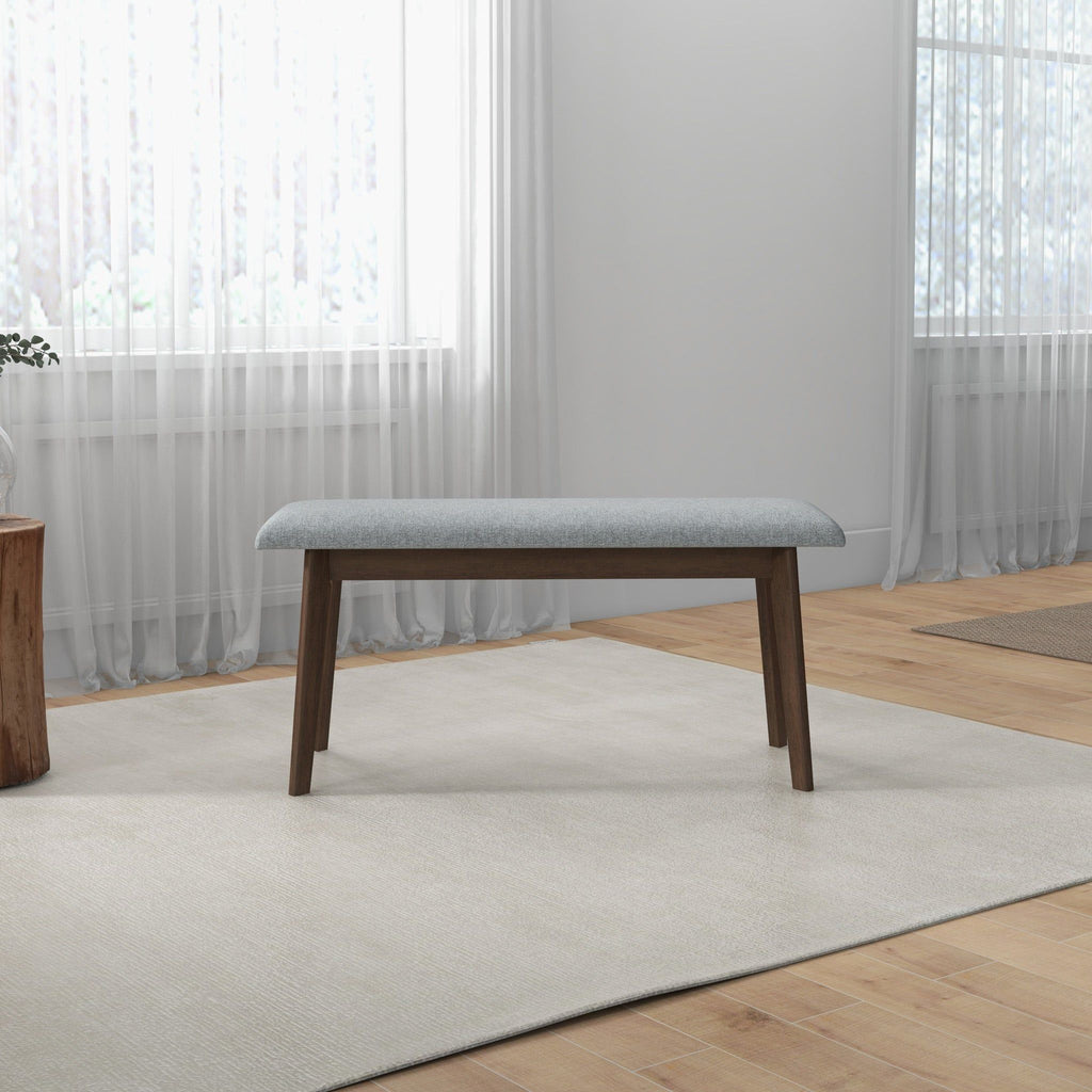 Carlos Upholstered Bench with High Density Foam Cushion - Gray