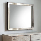Voeville II Silver Wall Mirror with Wood Frame - Pearl Silver
