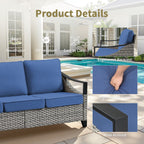 73.4" Wide Outdoor Wicker Sofa with High-Resilience Cushions - Natural