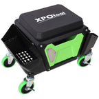 Heavy Duty Mechanic Stool with Wheels and Soft Rubber Cushion - Green