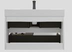 Modern Floating Bathroom Vanity with Large Storage - White or Black