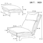Single Foldable Reclining Chair with Sofa Bed - Blue or White