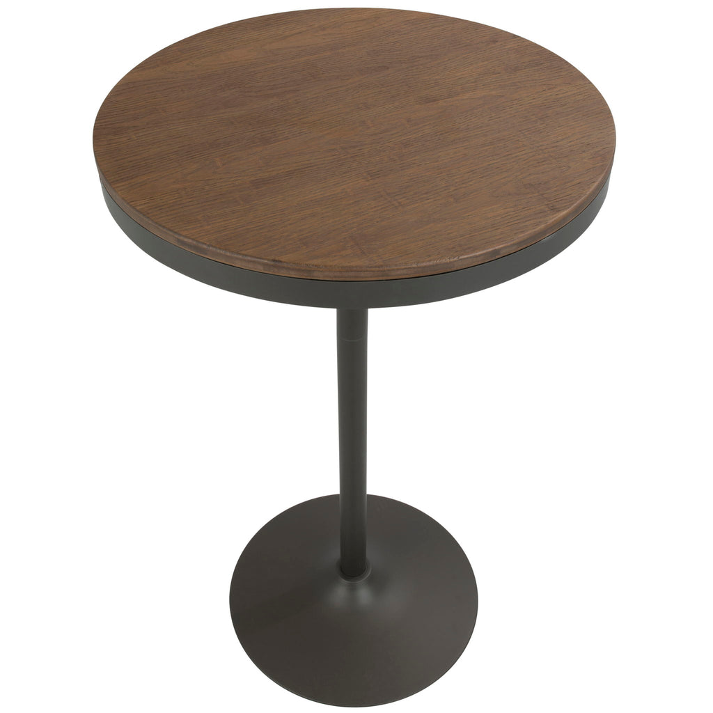 Industrial Adjustable Bar Dinette Table with Bamboo Top - Dark Brown or Light Brown