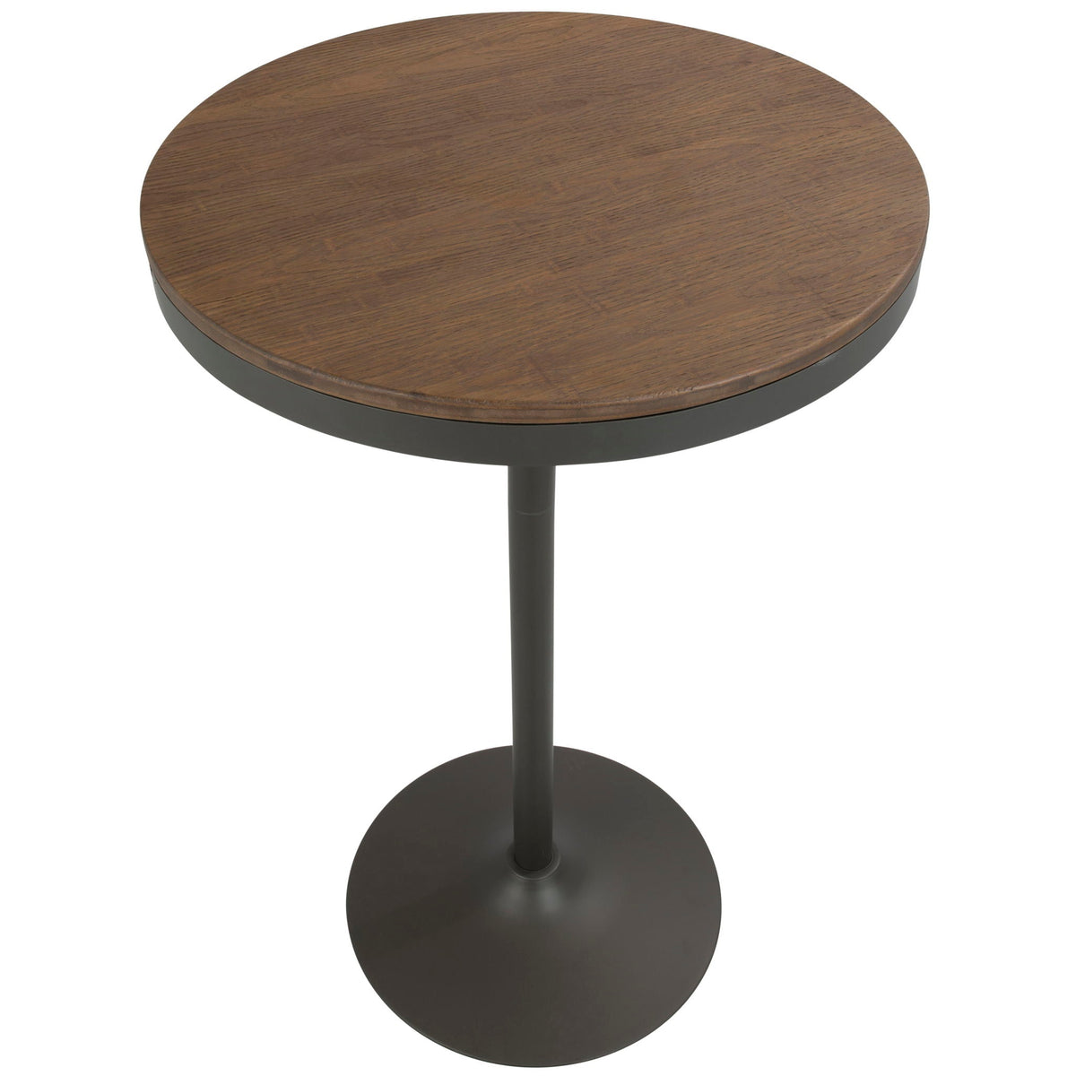 Industrial Adjustable Bar Dinette Table with Bamboo Top - Dark Brown or Light Brown
