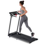 Folding Walking Pad Treadmill with Incline - Black