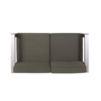 Outdoor Aluminum Loveseat with Deep Cushions - Silver