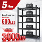 72"H Heavy Duty 5-Tier Shelving Rack