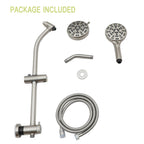 Dual Shower Head System with Rain Shower and Adjustable Slide Bar - Multiple Colors