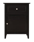 1 Drawer / 1 Door Nightstand with Durable Wood Construction - Multiple Colors