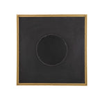 Square Carved Mirror with Pleated Design and Iron Frame - Black or Dark Brown