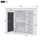 Wall Mounted Medicine Cabinet with Mirror and 6 Open Shelves - Multiple Colors