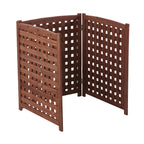3 Panel Outdoor Air Conditioner Fence Screen with Solid Wood - Light Brown or Dark Gray