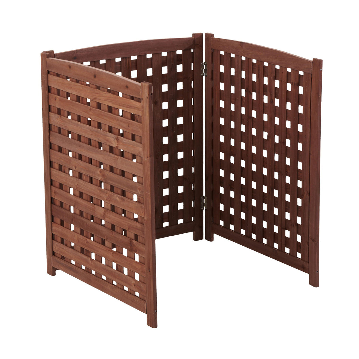 3 Panel Outdoor Air Conditioner Fence Screen with Solid Wood - Light Brown or Dark Gray
