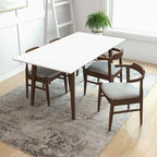 Rectangular Modern Dining Table with Solid Wood Construction – Dark Brown or White