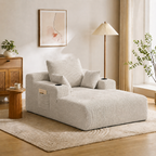71.65'' Corduroy Chaise Lounge Sofa with Cup Holders & Storage Pocket