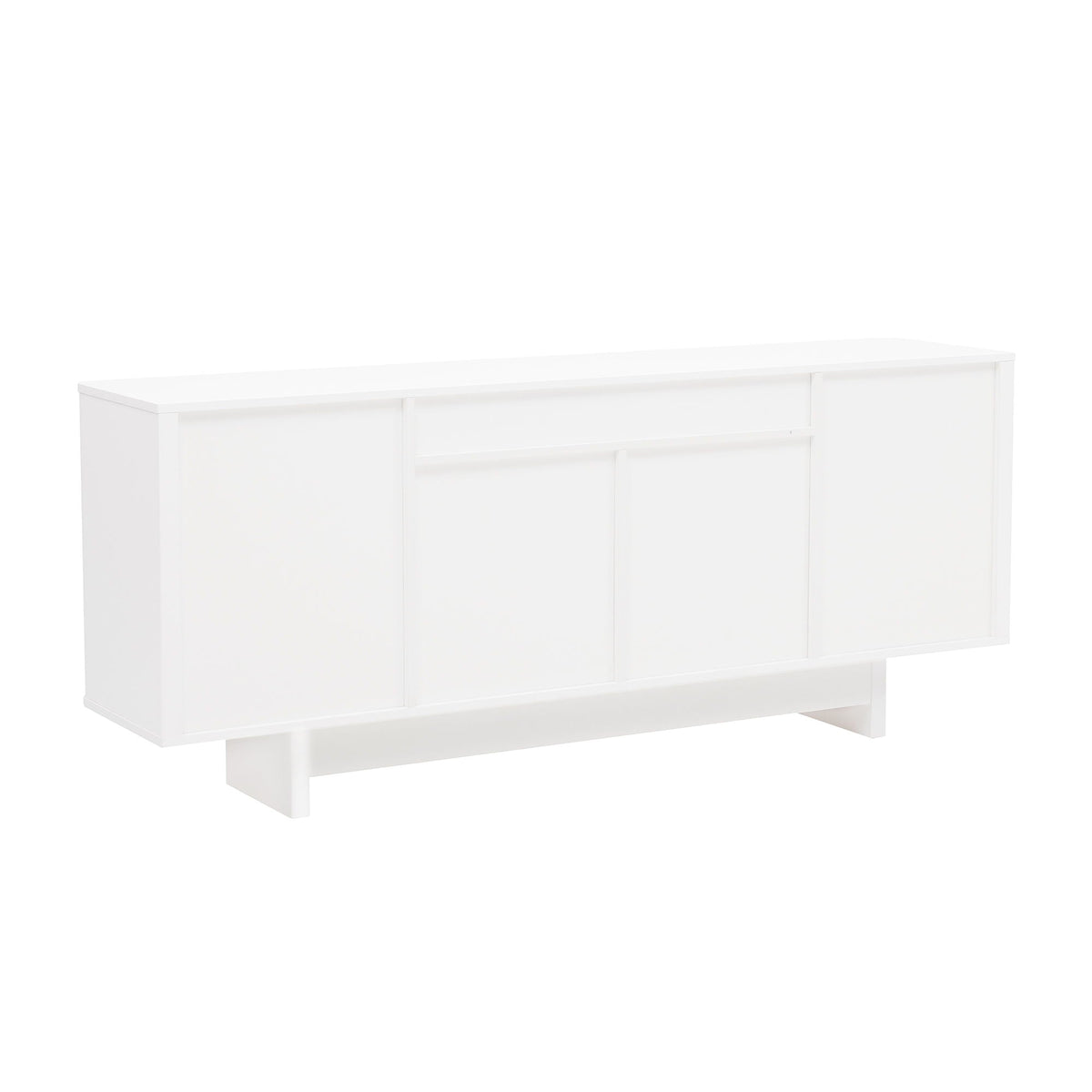 Sideboard With Adjustable Shelves and Soft Close Doors - White, Light Brown, Green
