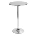 Contemporary Adjustable Round Bar Table with Hydraulic Lift - Silver