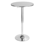 Contemporary Adjustable Round Bar Table with Hydraulic Lift - Silver