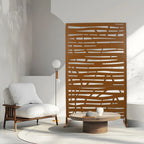 Metal Privacy Screen Room Divider with Durable Construction - Black, White, Dark Brown
