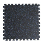 0.6 Inch Thick Gym Floor Mats with Interlocking Design - Black+Blue