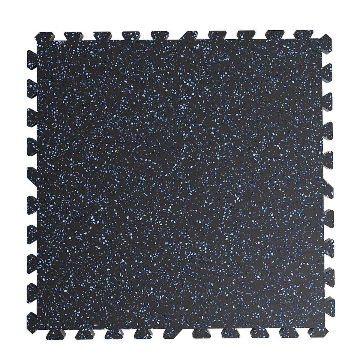 0.6 Inch Thick Gym Floor Mats with Interlocking Design - Black+Blue