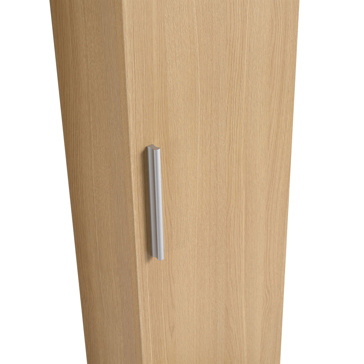 Tall Floating Bathroom Side Cabinet with Adjustable Shelving - Light Oak
