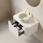 DINA 30" Bathroom Vanity with Ceramic Basin and Floating Cabinet - Carrara White or White