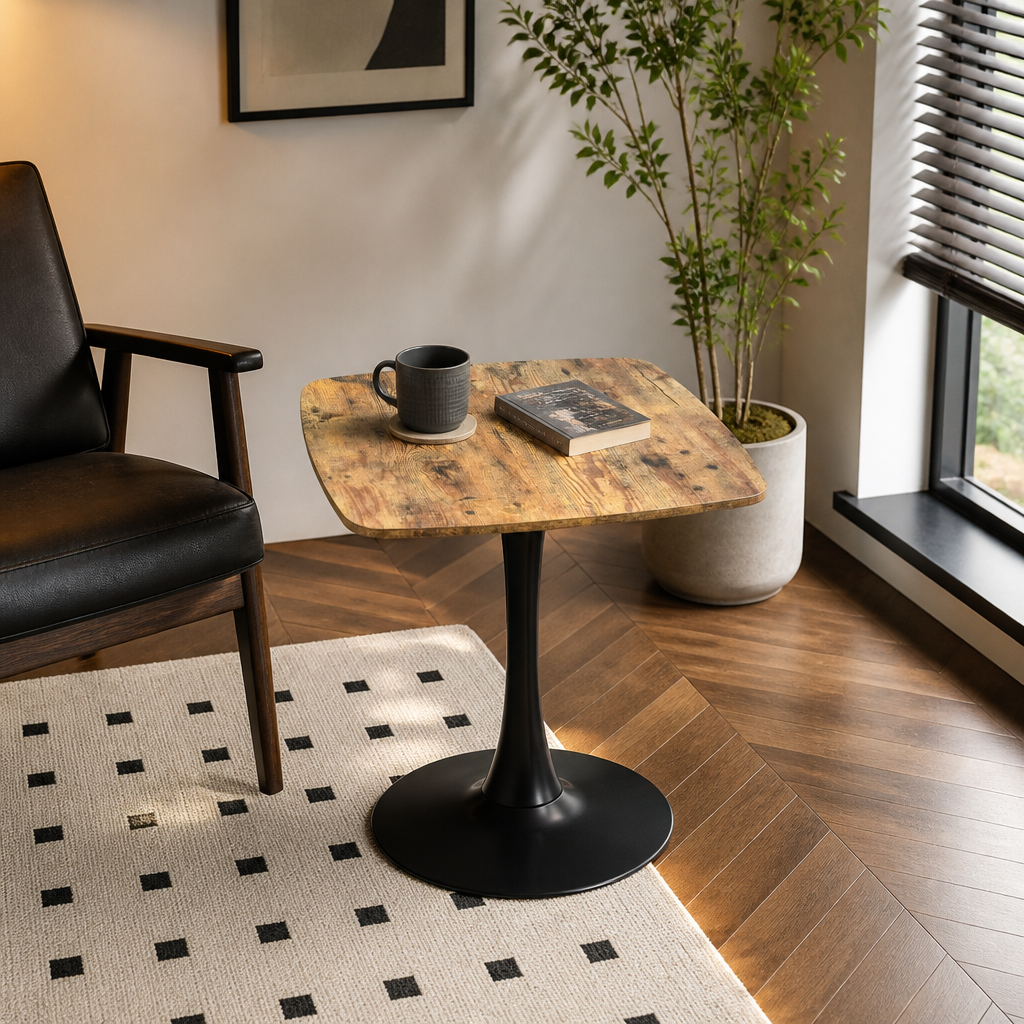 24" Square Tulip Dining Table with MDF Top and Matte Finish