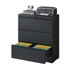 Premium Drawer Metal Lateral File Cabinet with Lock - Black or White