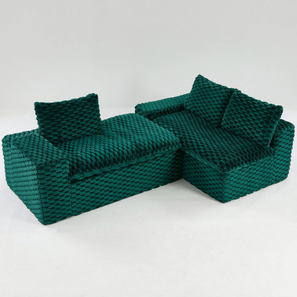 Convertible Modular Sectional Sofa with Twin Seat and Chaise - Multiple Colors