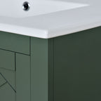 Ceramic Sink Vanity Combo with 3 Drawers and Soft Closing Doors - 30"