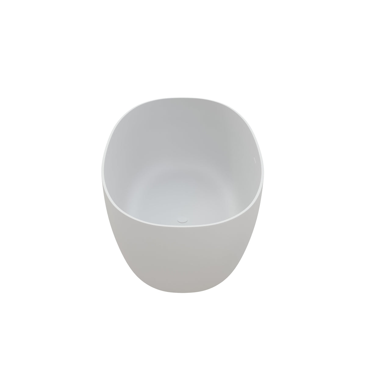 59" Solid Surface Soaking Bathtub with Freestanding Design - Matte White