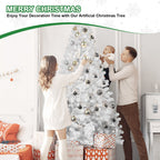 7ft White Christmas Tree with Memory Wire and 1064 Tips - White