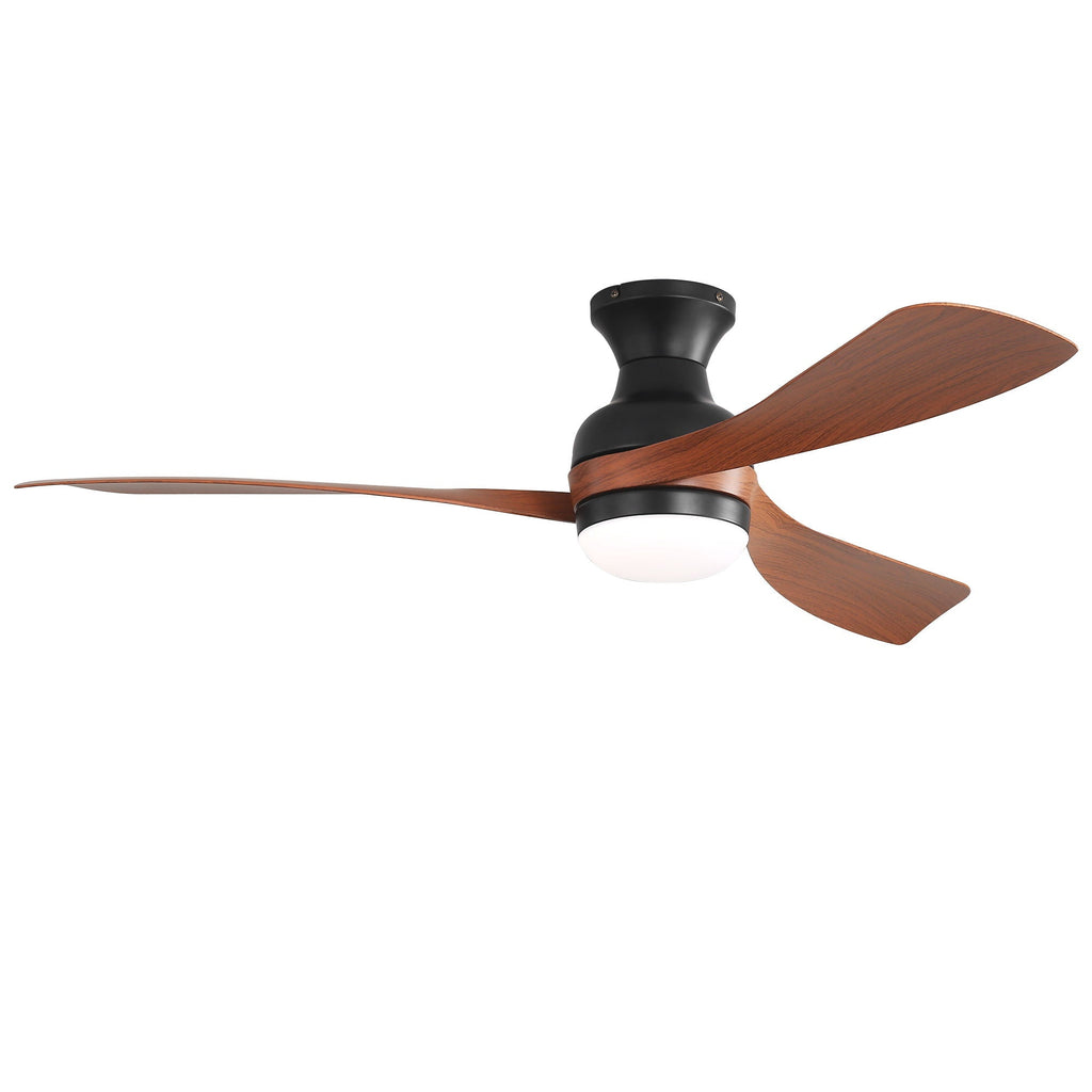 Ceiling Fan With Remote Controlled LED Light, 3 Blades, Black