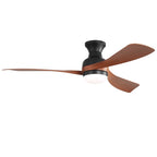 Ceiling Fan With Remote Controlled LED Light, 3 Blades, Black