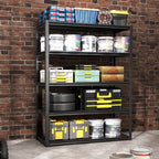 Heavy Duty Metal Garage Shelving Unit with Adjustable Shelves - Black